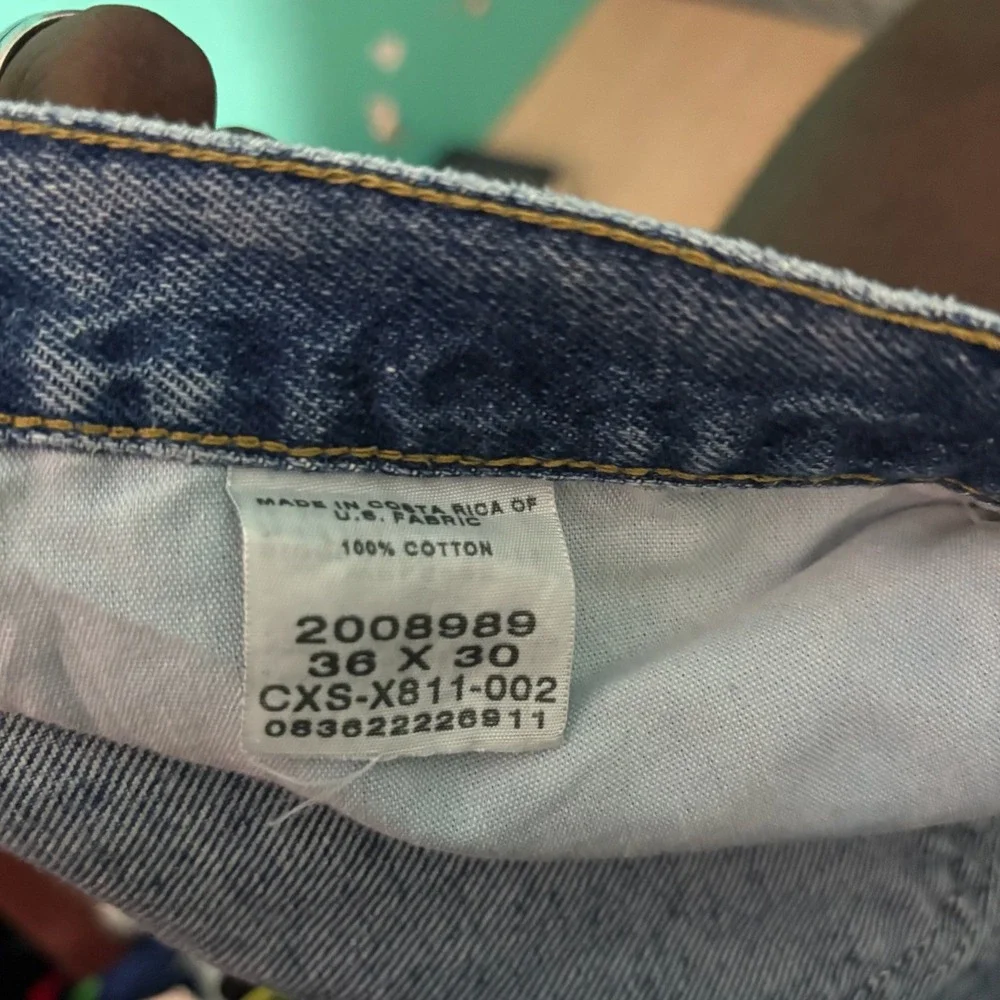 Lee Jeans Mens 36 X 30 Solid Blue Denim Pants Straight ( 34 X 29 )
